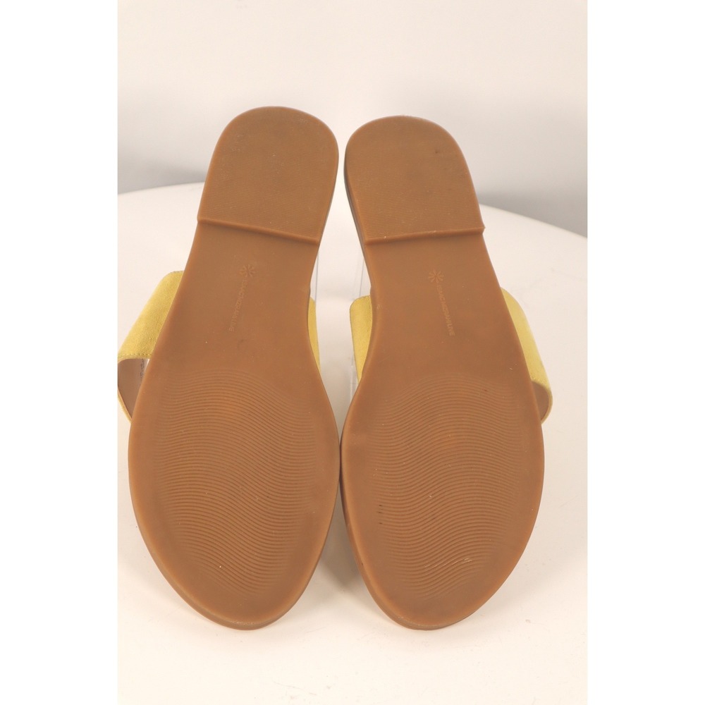Isaac Mizrahi Live! Citron Yellow Suede Jasmine Gold Ring Detail Flat-Size 8.5 - Picture 6 of 9